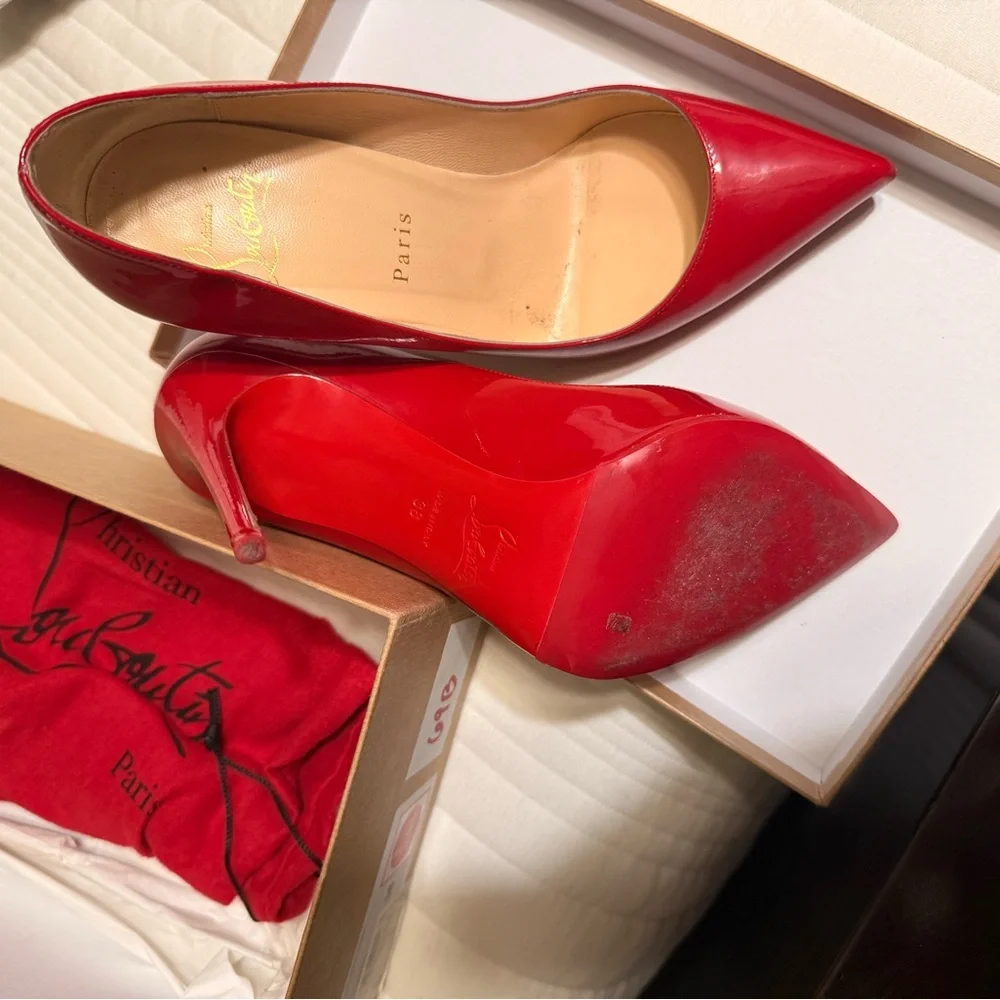 Christian Louboutin Red Patent Leather Heels - Picture 6 of 9